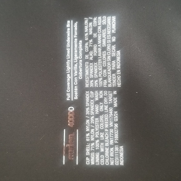 Auden 40DDD Full Coverage lightly lined Underwire Bra - Picture 3 of 3